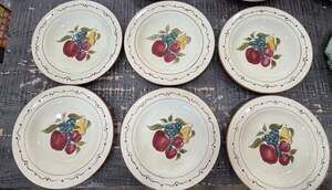 Home Around the Orchard Dinner Plates, Fruit Motif Ceramic
